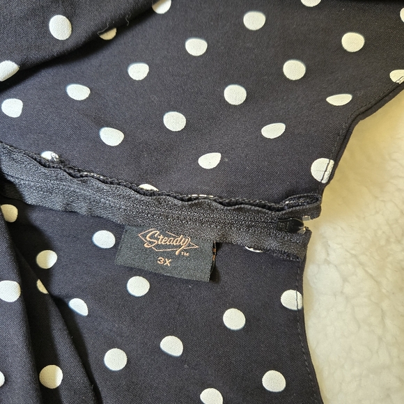 Steady Polka Dot Diva Wiggle Dress Black & White 3X - Picture 6 of 6